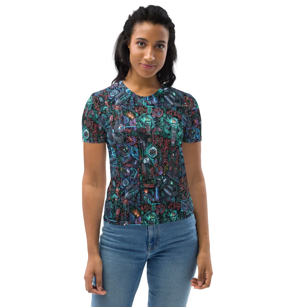 Cybernetic Jungle on Women's Crew Neck T-Shirt — Front