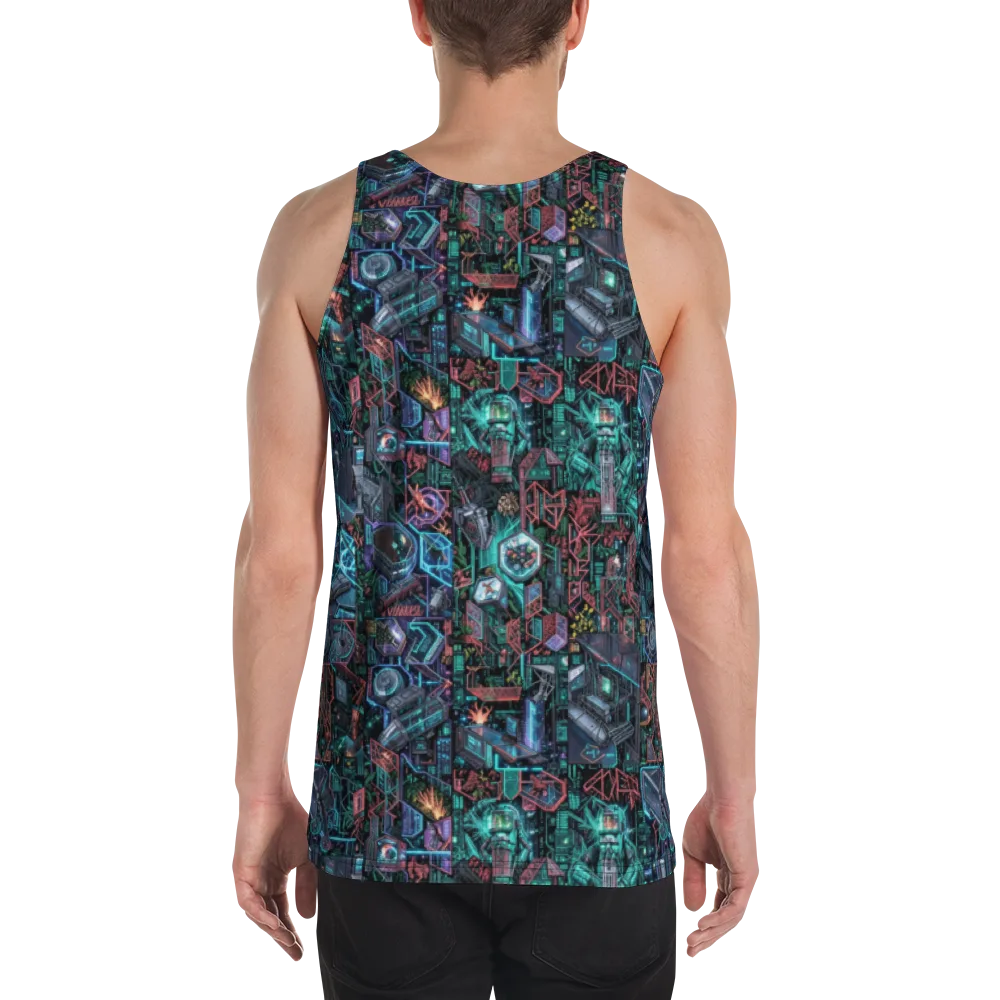 Cybernetic Jungle on Men's Tank Top — Back