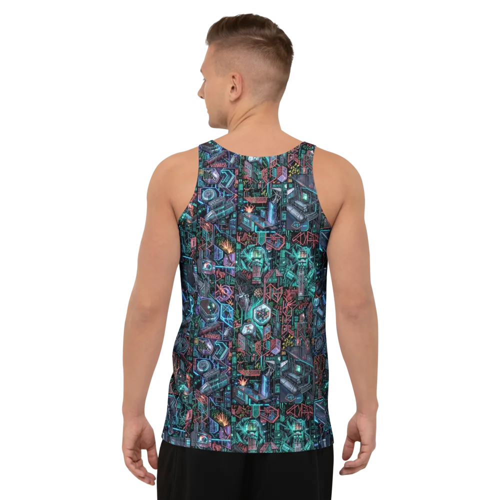 Cybernetic Jungle on Men's Tank Top — Back