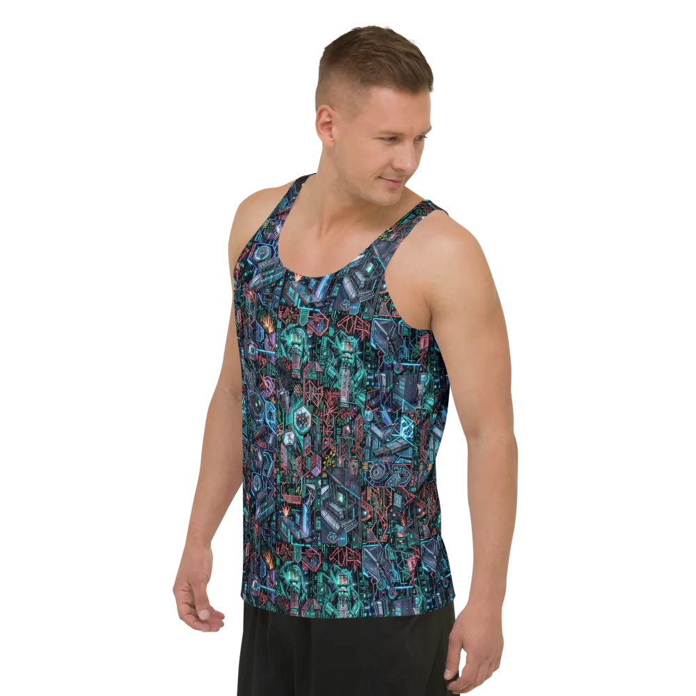 Cybernetic Jungle on Men's Tank Top — Left Front