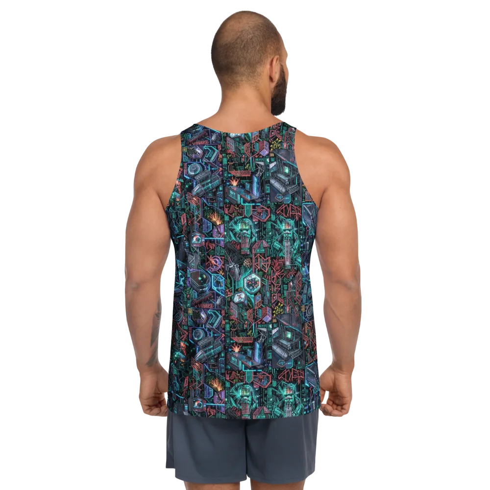 Cybernetic Jungle on Men's Tank Top — Back