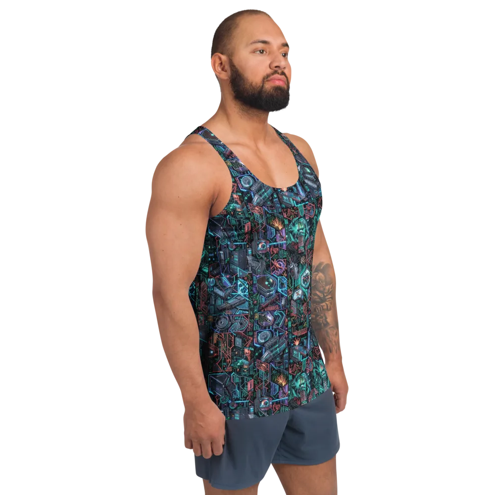 Cybernetic Jungle on Men's Tank Top — Right Front