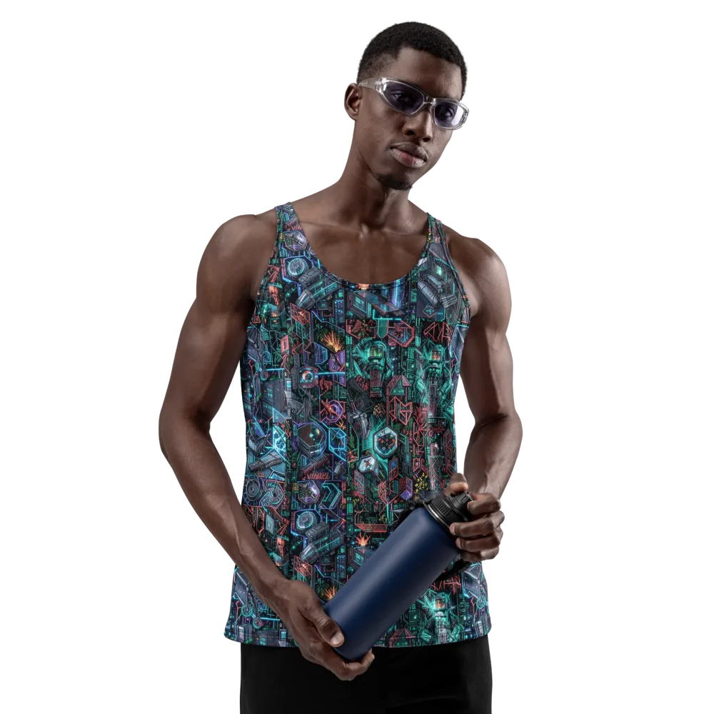 Cybernetic Jungle on Men's Tank Top — Front
