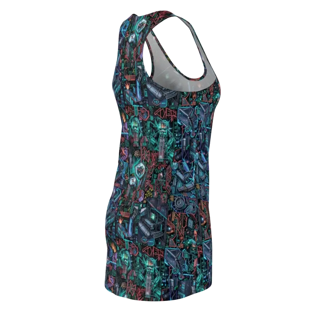 Cybernetic Jungle on Racerback Dress — Back Side