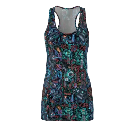Cybernetic Jungle on a Racerback Dress
