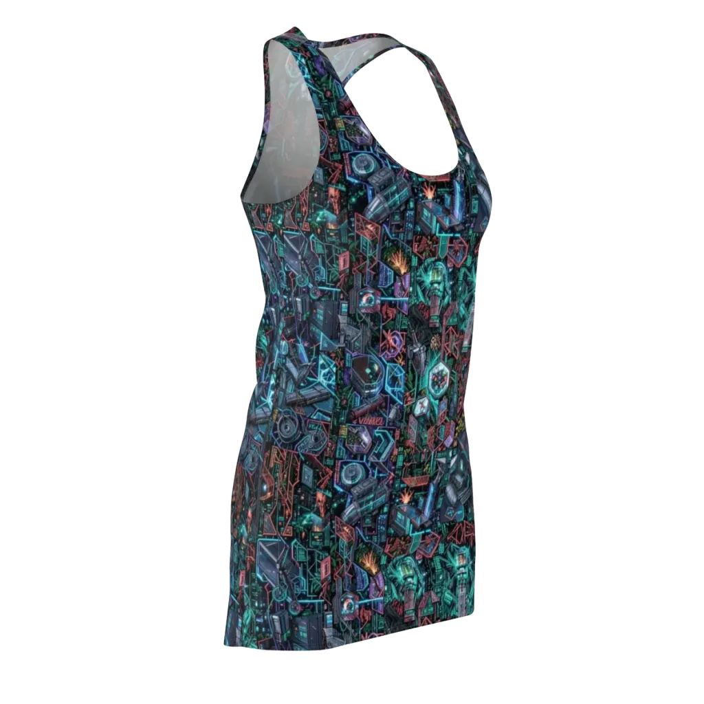 Cybernetic Jungle on Racerback Dress — Front Side