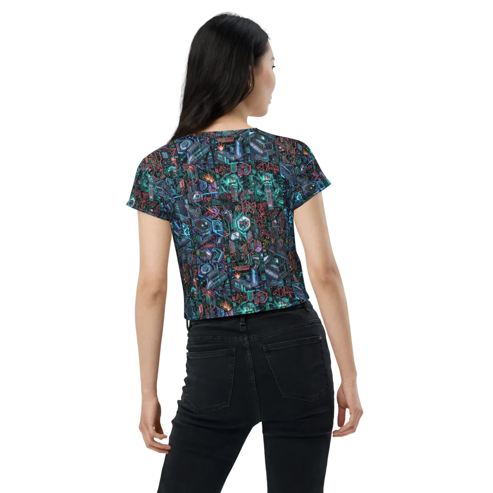 Cybernetic Jungle on Crop Tee — Back