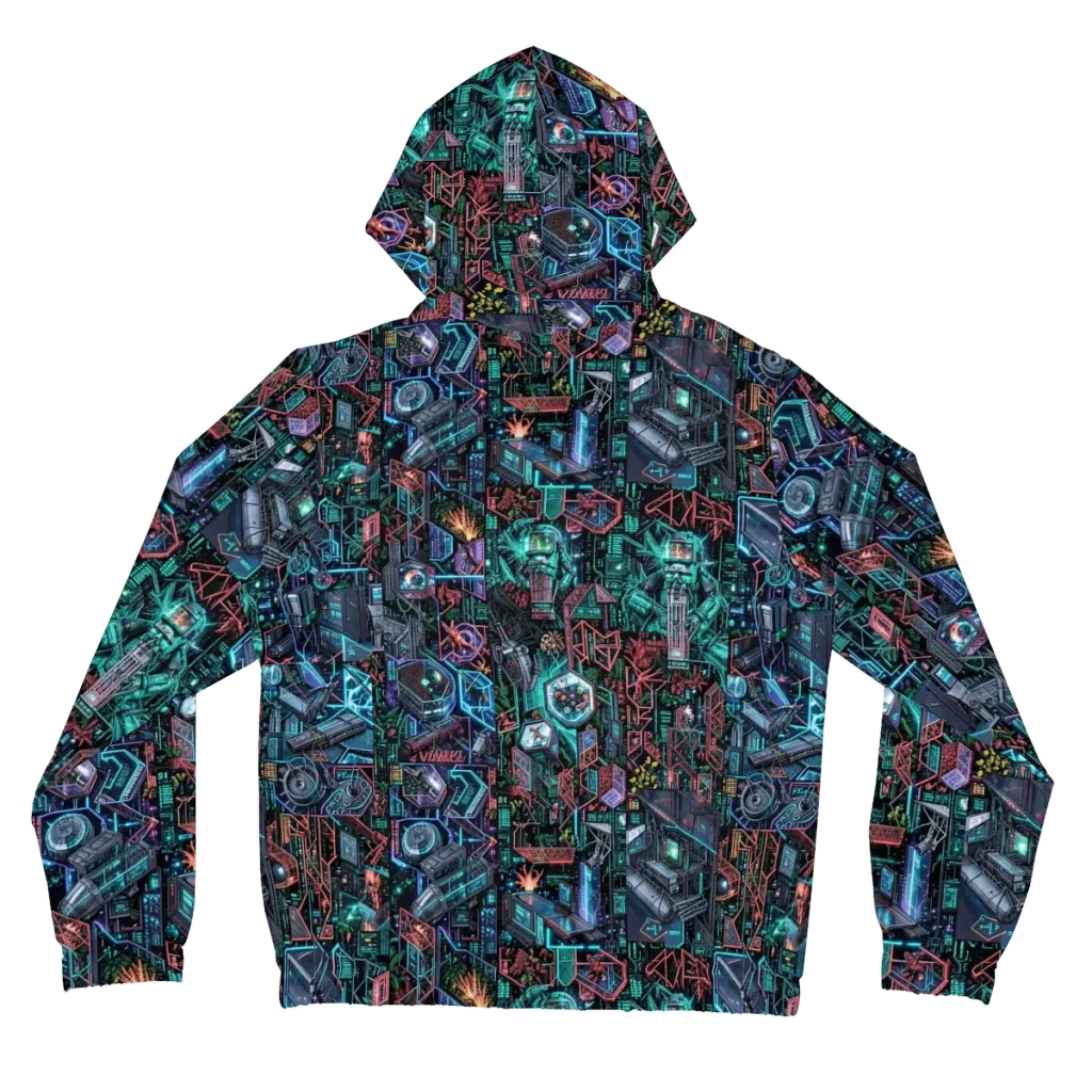Cybernetic Jungle on Women's Full-Zip Hoodie — Back