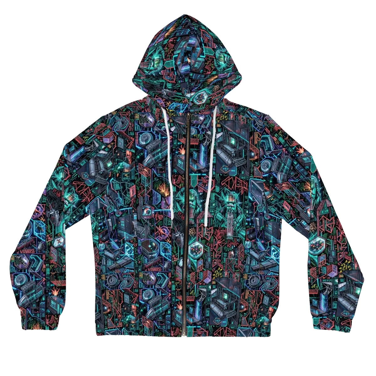 Cybernetic Jungle on Women's Full-Zip Hoodie — Front