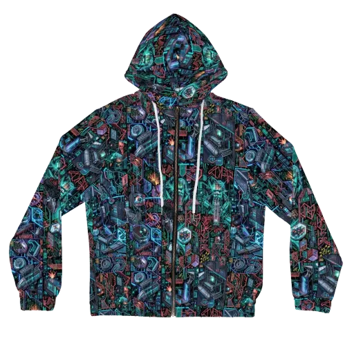 Cybernetic Jungle on a Women's Full-Zip Hoodie