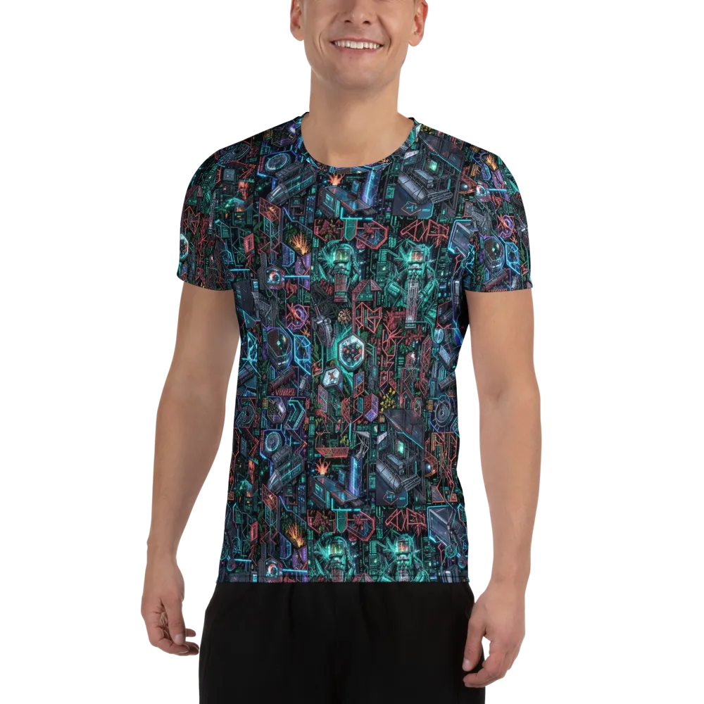 Cybernetic Jungle on Men's Athletic T-Shirt — Front