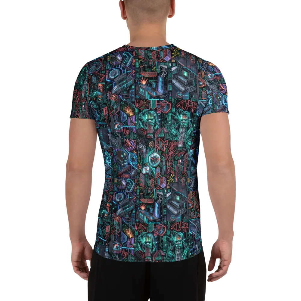 Cybernetic Jungle on Men's Athletic T-Shirt — Back