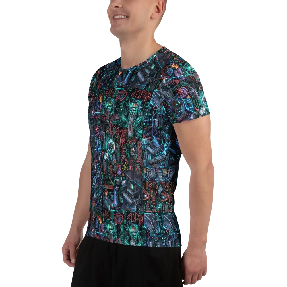 Cybernetic Jungle on Men's Athletic T-Shirt — Left