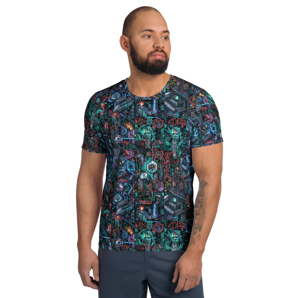 Cybernetic Jungle on Men's Athletic T-Shirt — Front