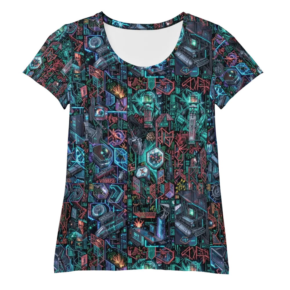 Cybernetic Jungle on Women's Athletic T-Shirt — Front