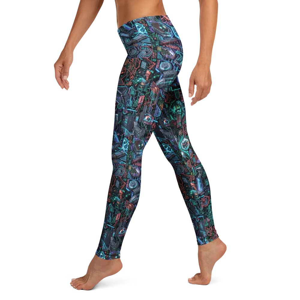 Cybernetic Jungle on Leggings — Left