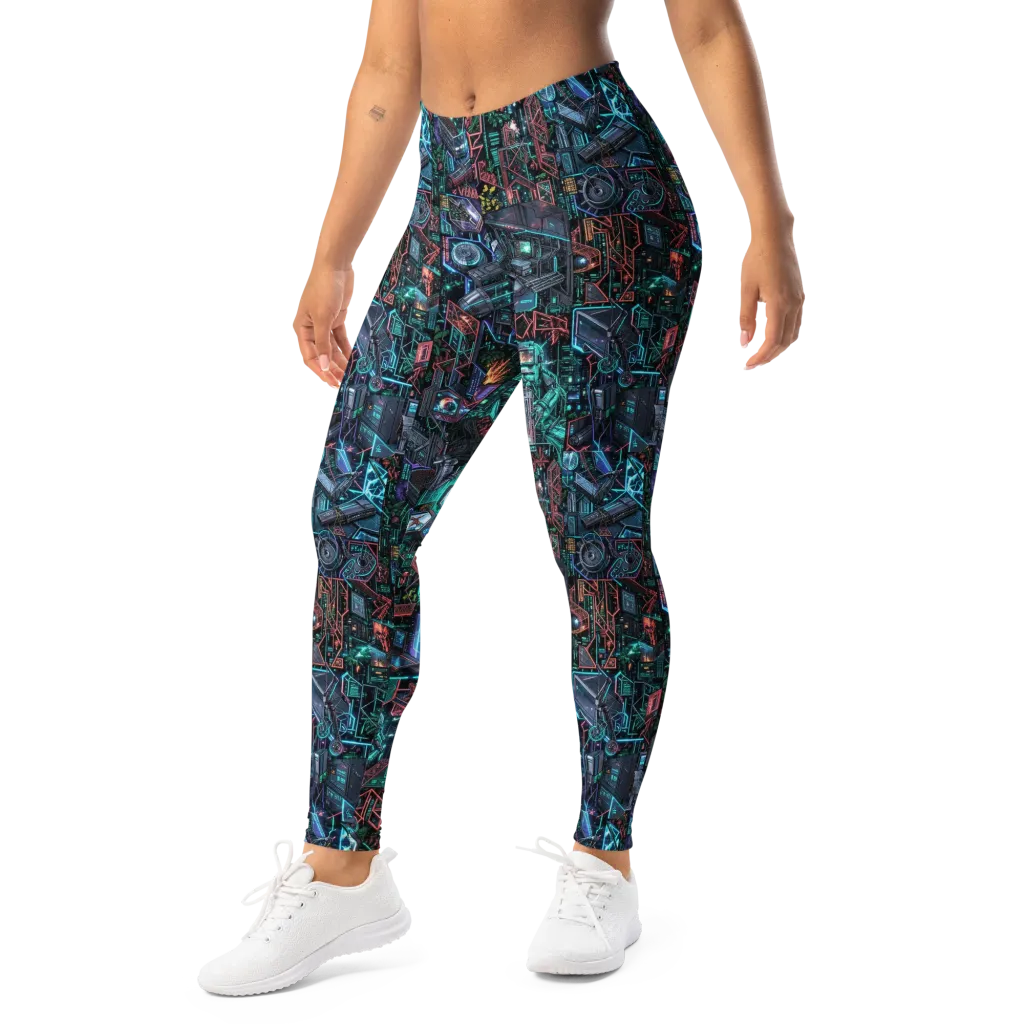 Cybernetic Jungle on Leggings — Left Front