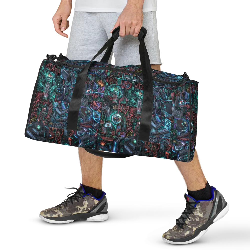 Cybernetic Jungle on Duffle Bag — Front