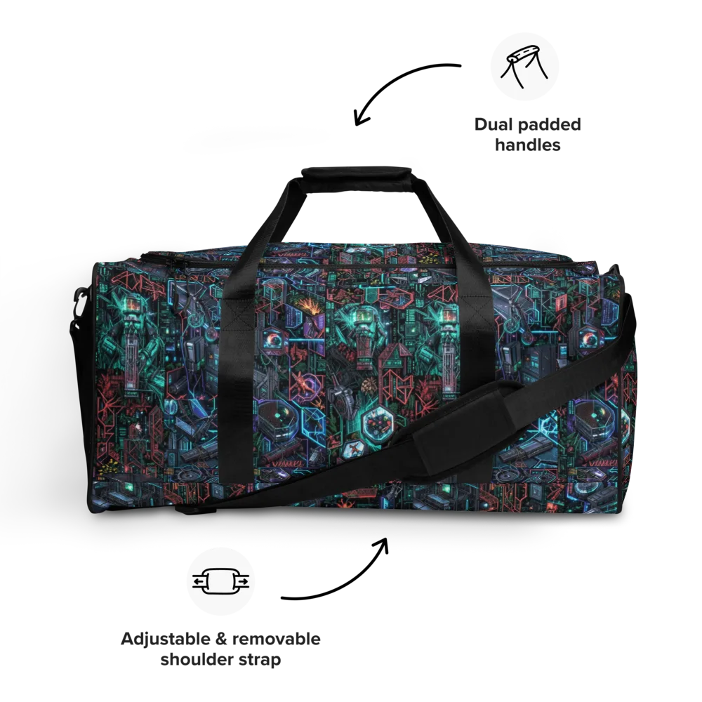 Cybernetic Jungle on Duffle Bag — Front