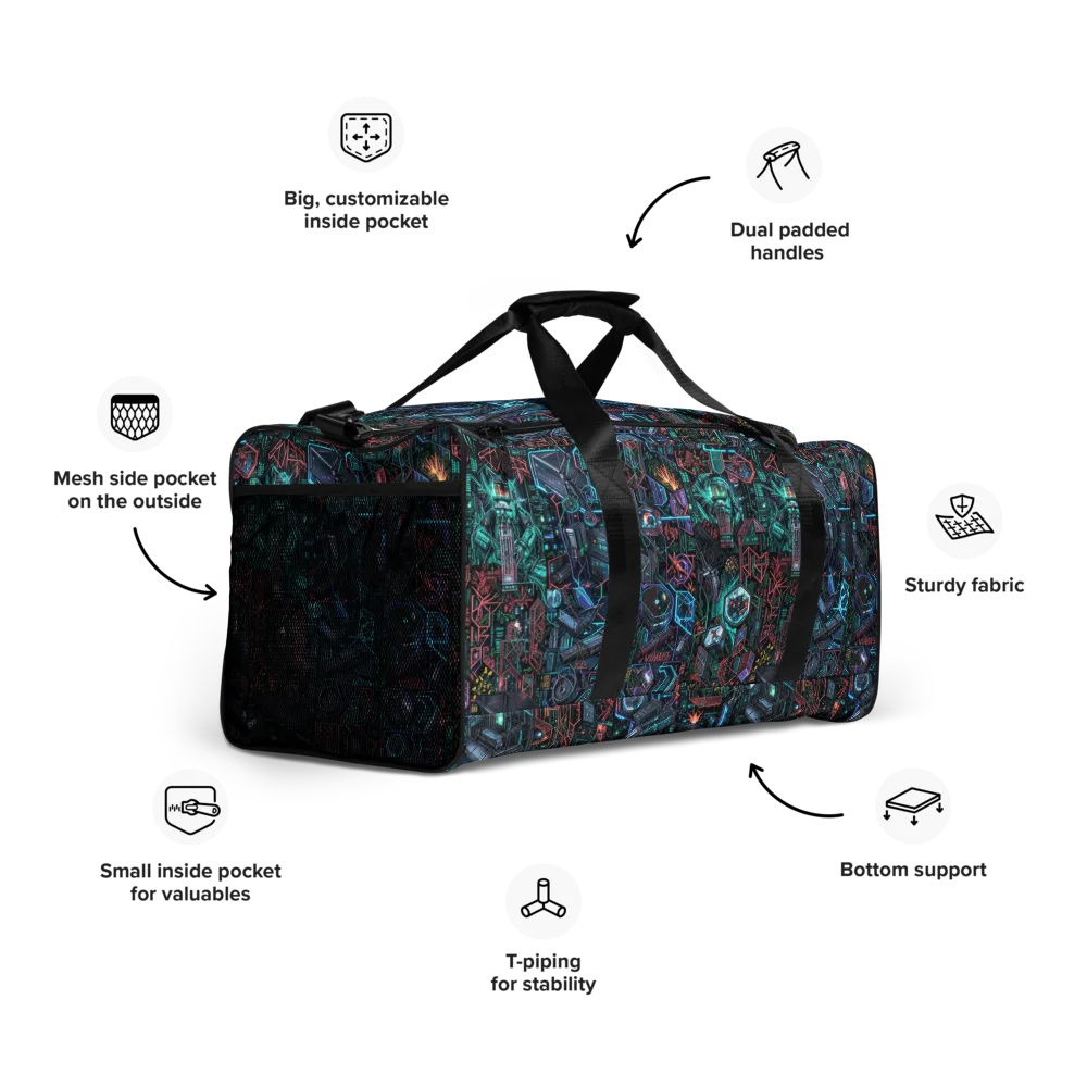 Cybernetic Jungle on Duffle Bag — Right Front