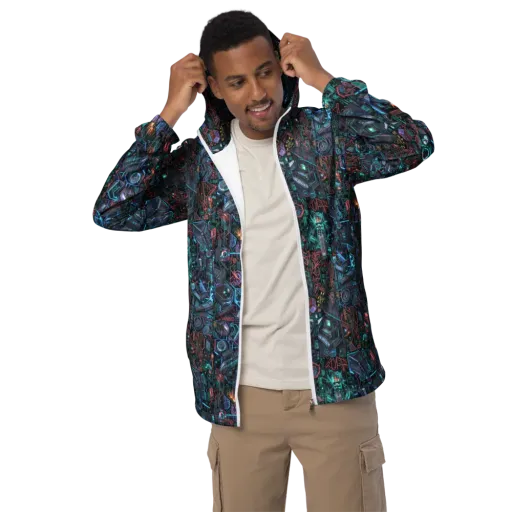 Cybernetic Jungle on a Men's Windbreaker