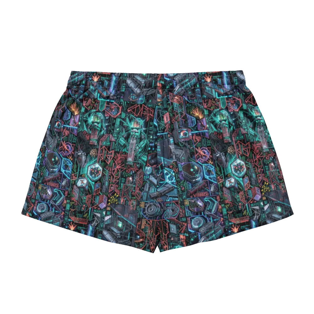 Cybernetic Jungle on Women's Pajama Shorts — Back