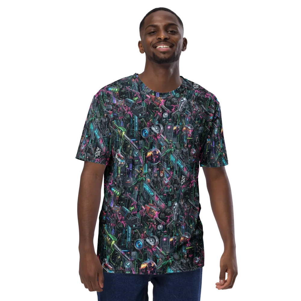 Neon Ruin Circuit on Men's Crew Neck T-Shirt — Front