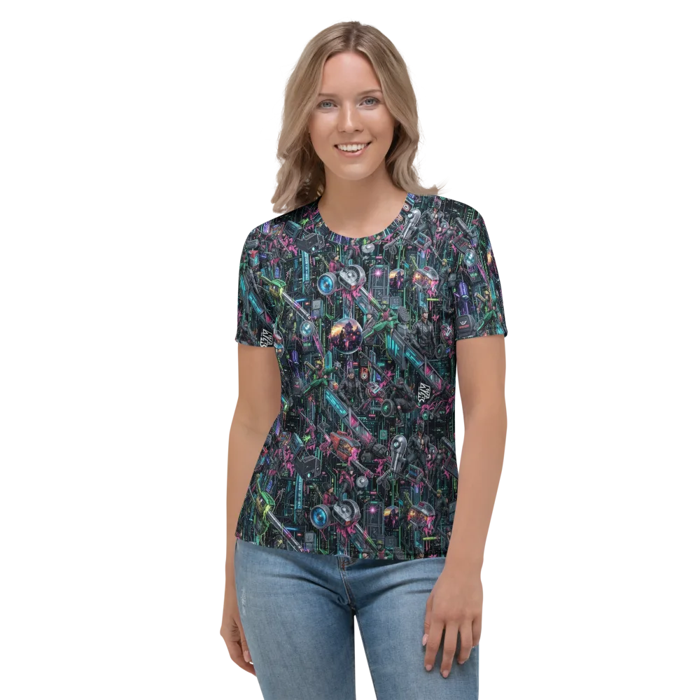 Neon Ruin Circuit on Women's Crew Neck T-Shirt — Front