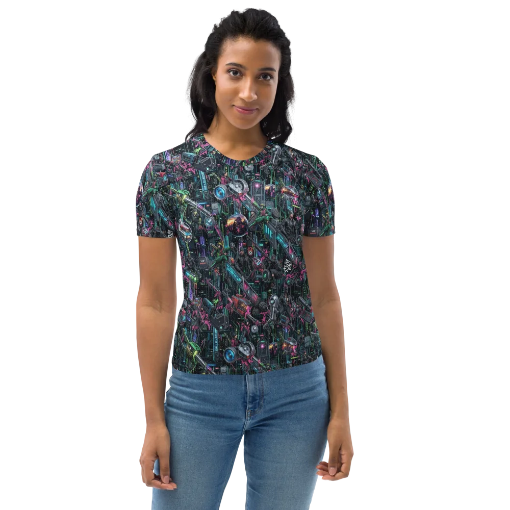 Neon Ruin Circuit on Women's Crew Neck T-Shirt — Front