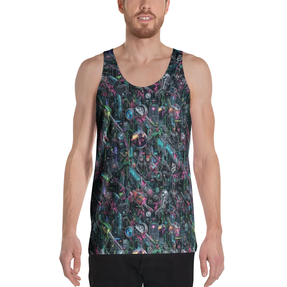 Neon Ruin Circuit on Men's Tank Top — Front