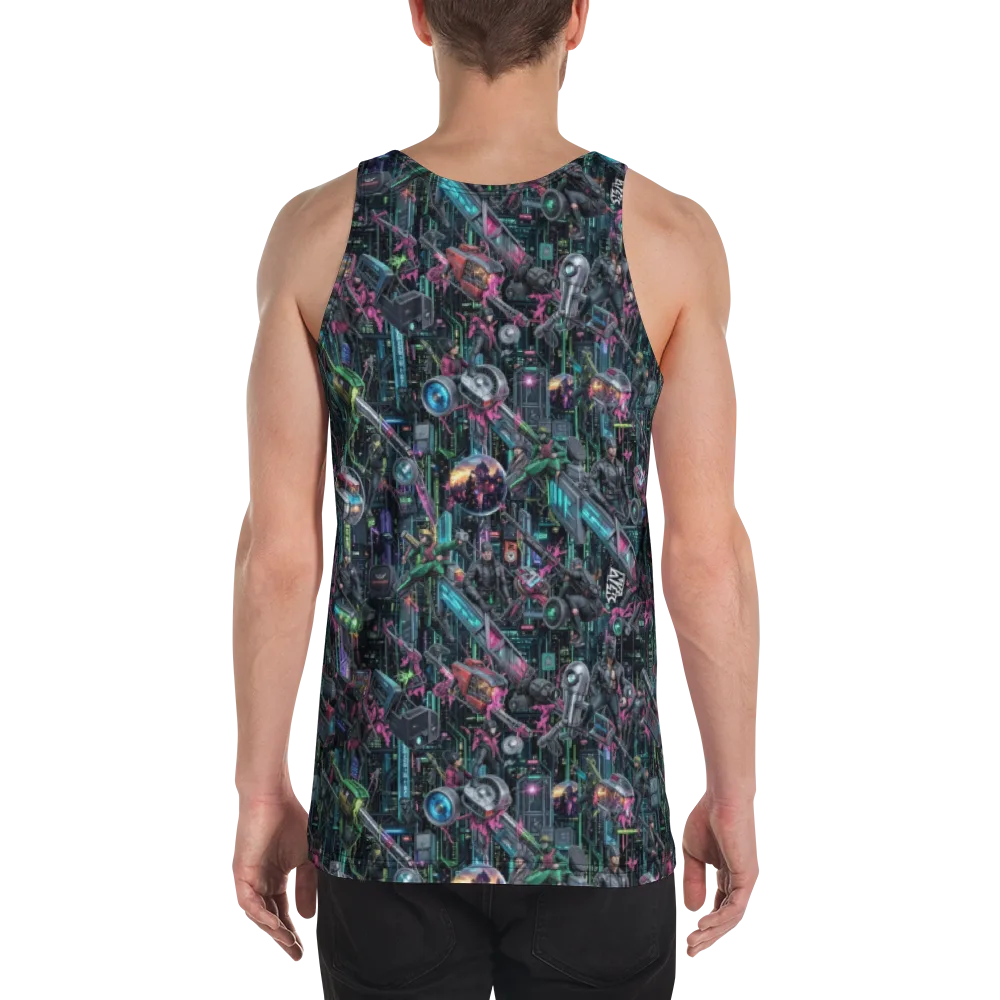 Neon Ruin Circuit on Men's Tank Top — Back