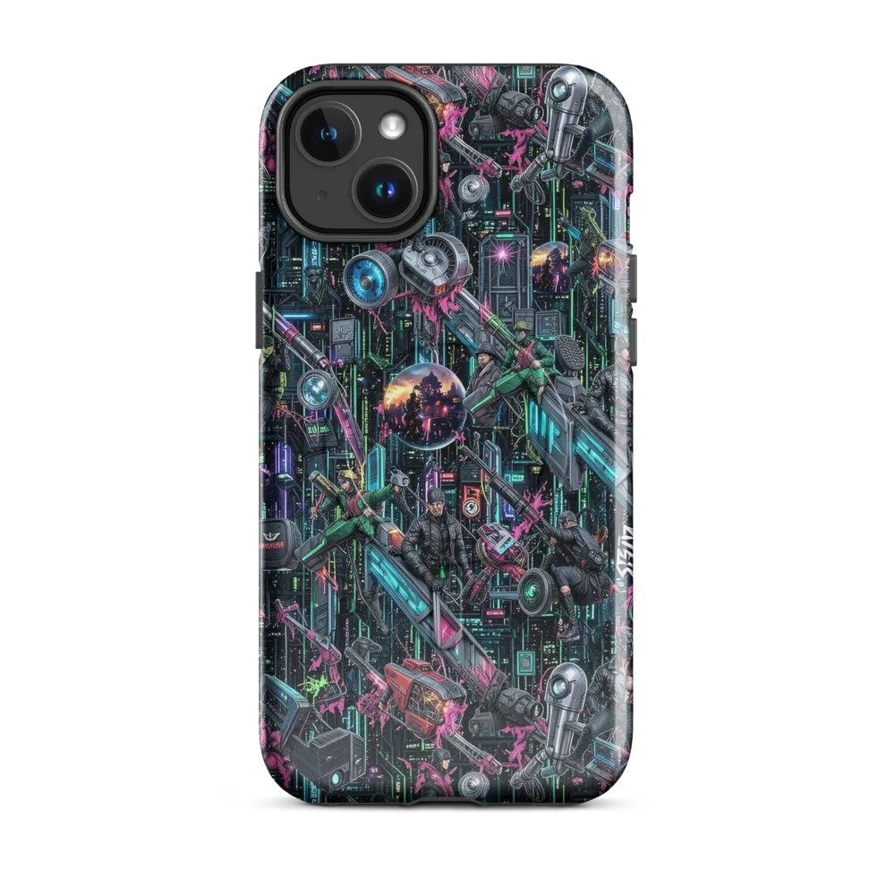 Neon Ruin Circuit on MagSafe Tough Case for iPhone® — Front