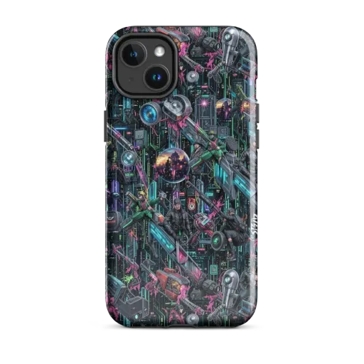 Neon Ruin Circuit on a MagSafe Tough Case for iPhone®
