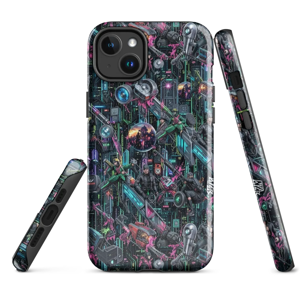 Neon Ruin Circuit on MagSafe Tough Case for iPhone® — Front