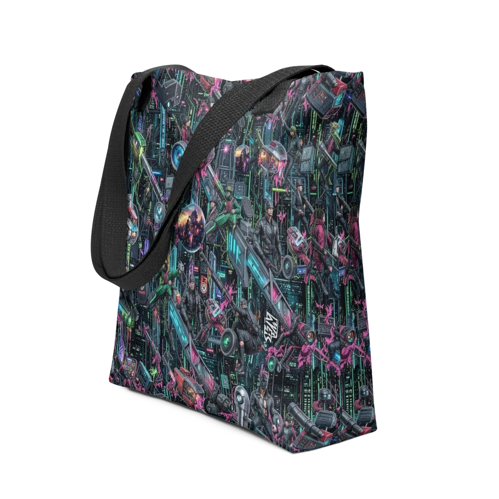 Neon Ruin Circuit on Tote Bag — Front