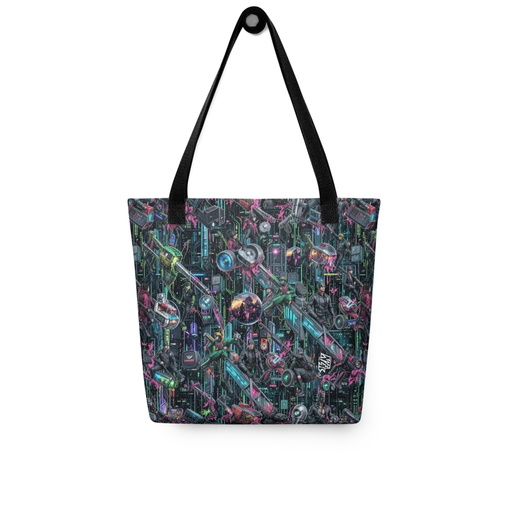 Neon Ruin Circuit on Tote Bag — Front