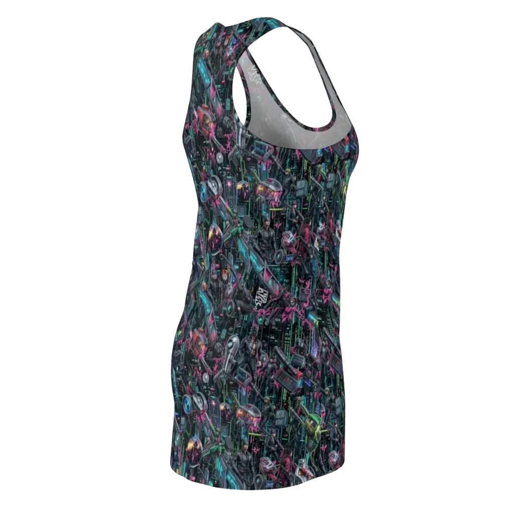 Neon Ruin Circuit on Racerback Dress — Back Side