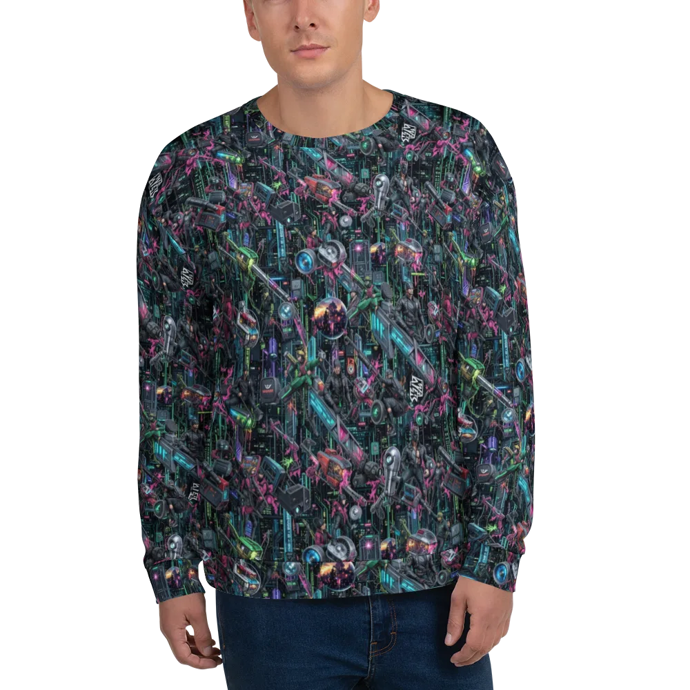 Neon Ruin Circuit on Sweatshirt — Front