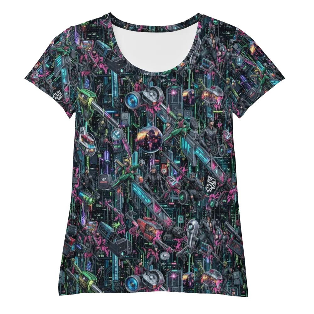 Neon Ruin Circuit on Women's Athletic T-Shirt — Front