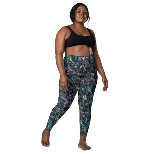 Neon Ruin Circuit on a Leggings with Pockets