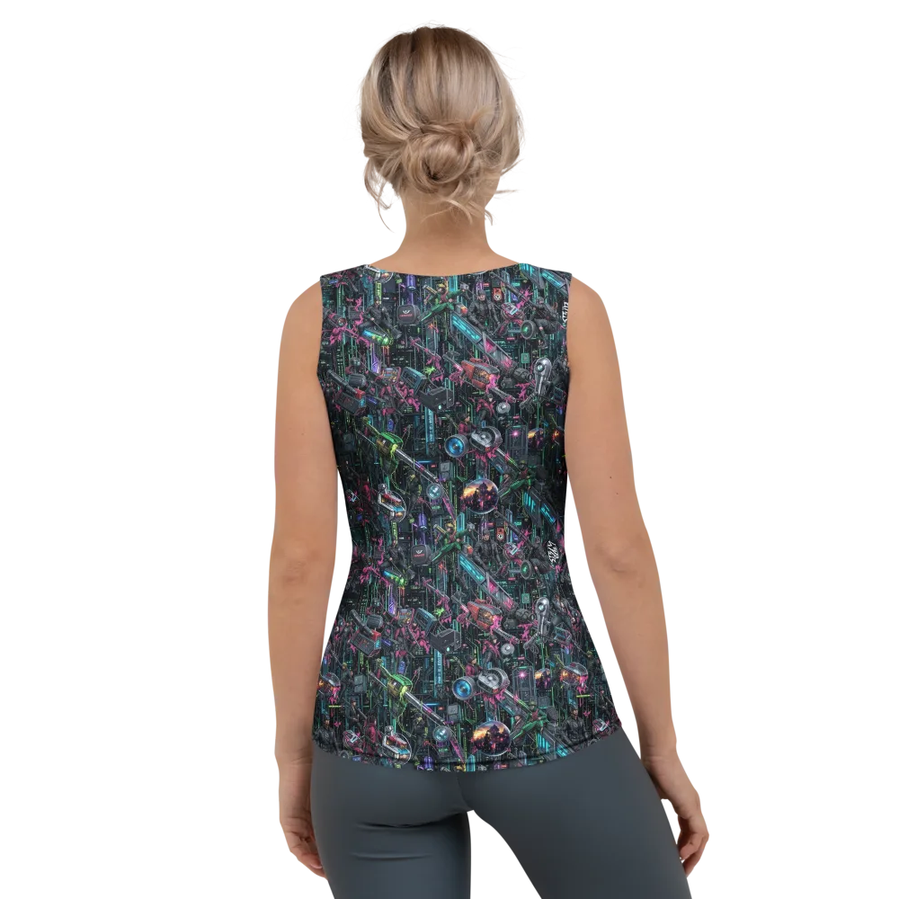 Neon Ruin Circuit on Women's Tank Top — Back