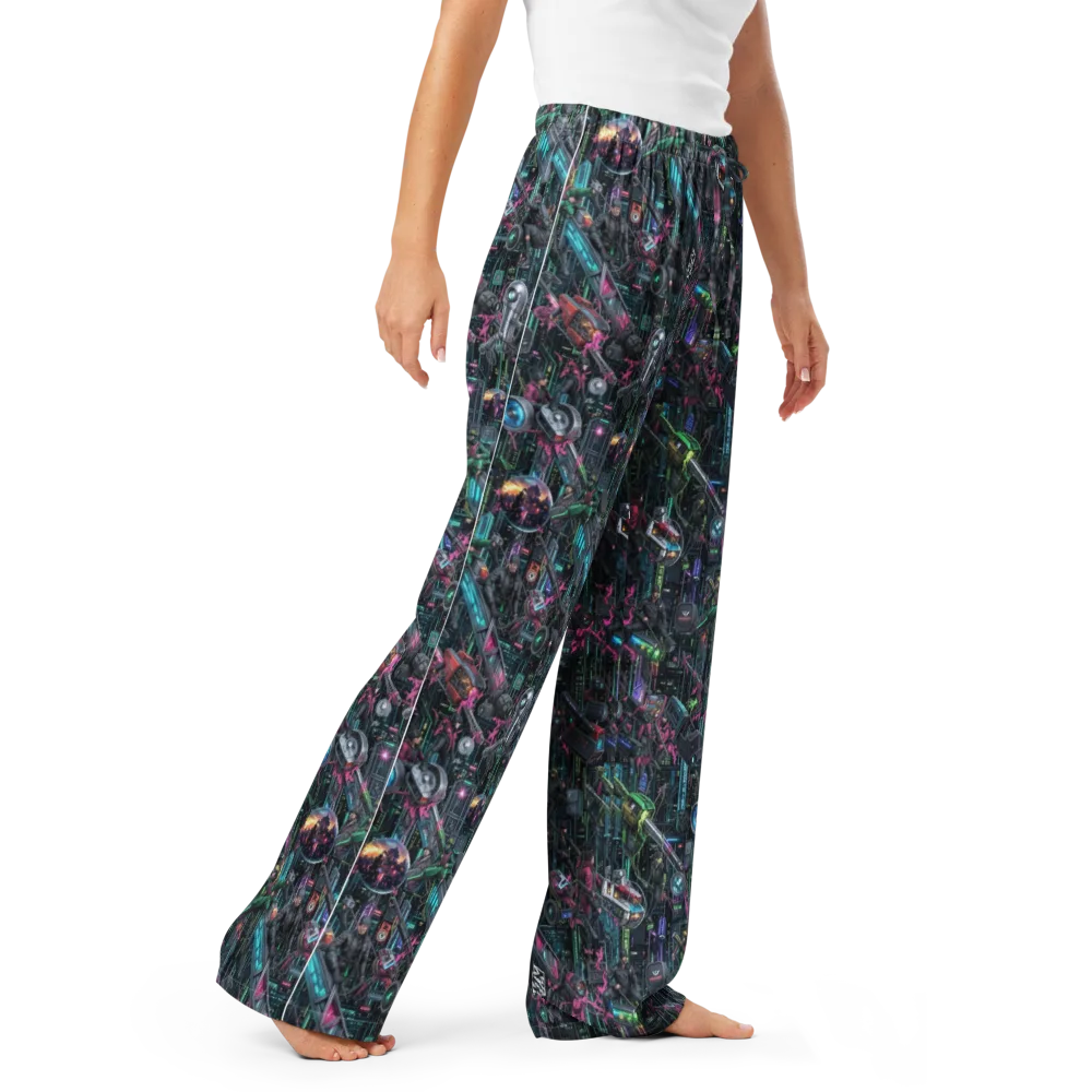 Neon Ruin Circuit on Women's Pajama Pants — Right Front