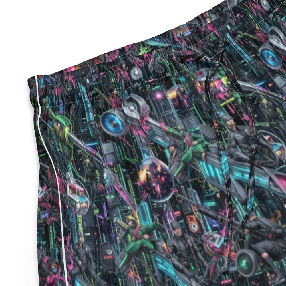 Neon Ruin Circuit on Women's Pajama Shorts — Product details