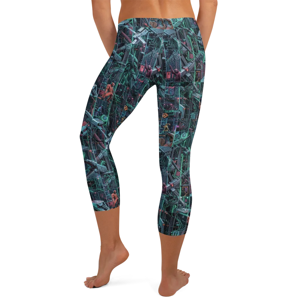 Circuit Nocturne on Capri Leggings — Back