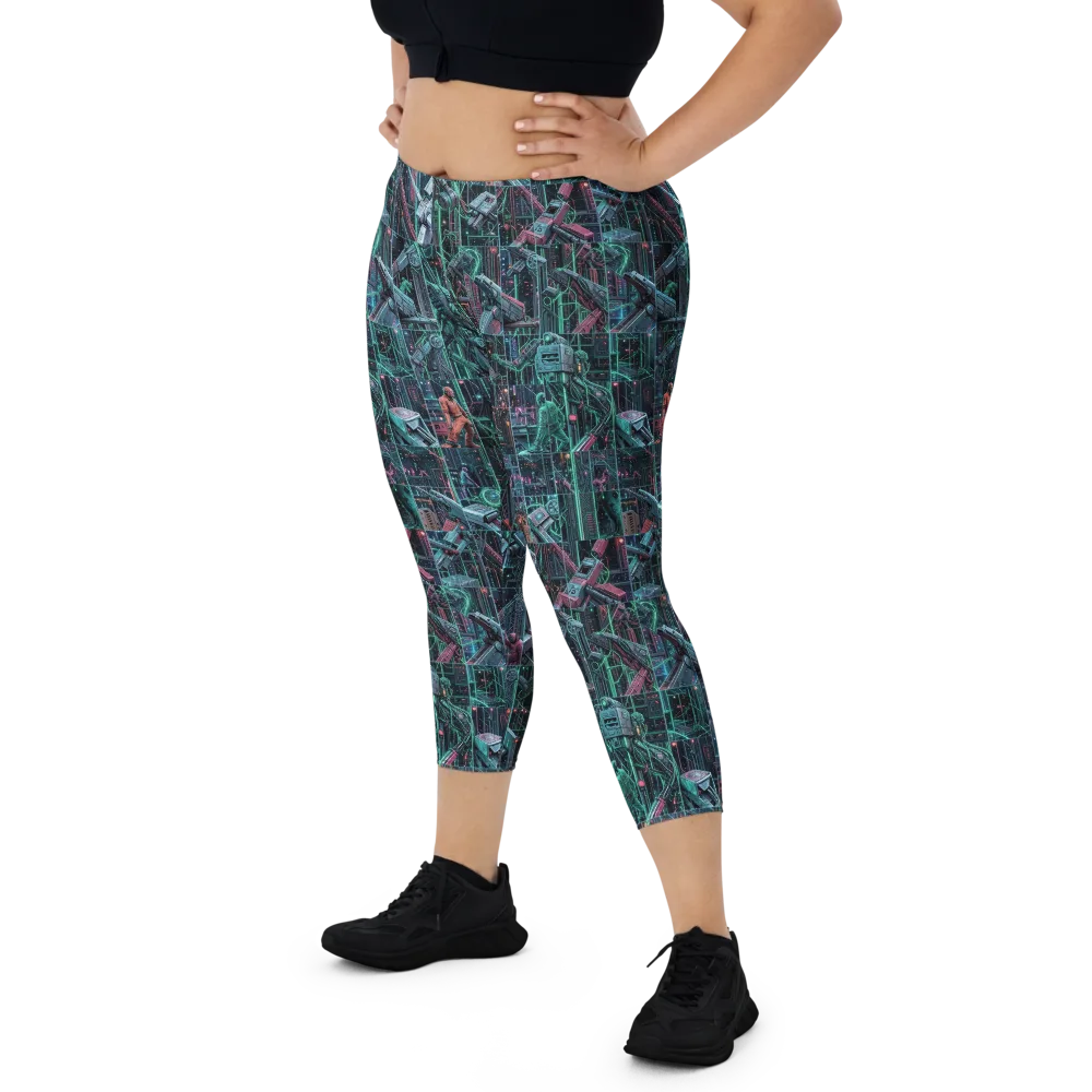Circuit Nocturne on Capri Leggings — Front
