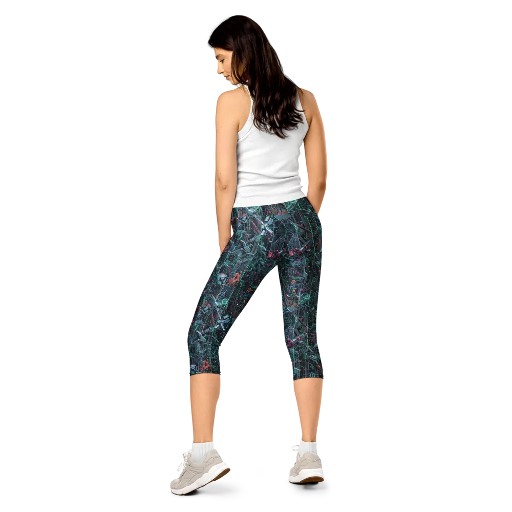 Circuit Nocturne on Capri Leggings — Back