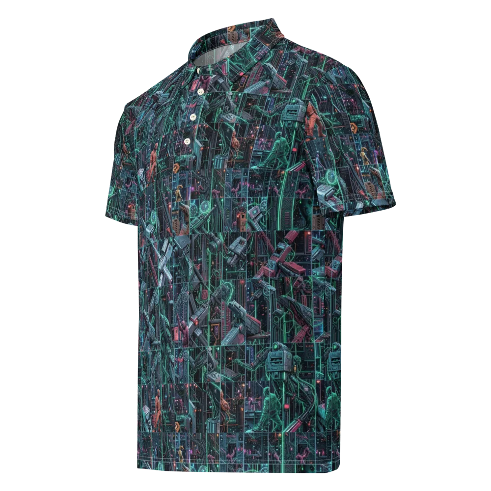 Circuit Nocturne on Men's Slim Fit Polo Shirt — Left Front