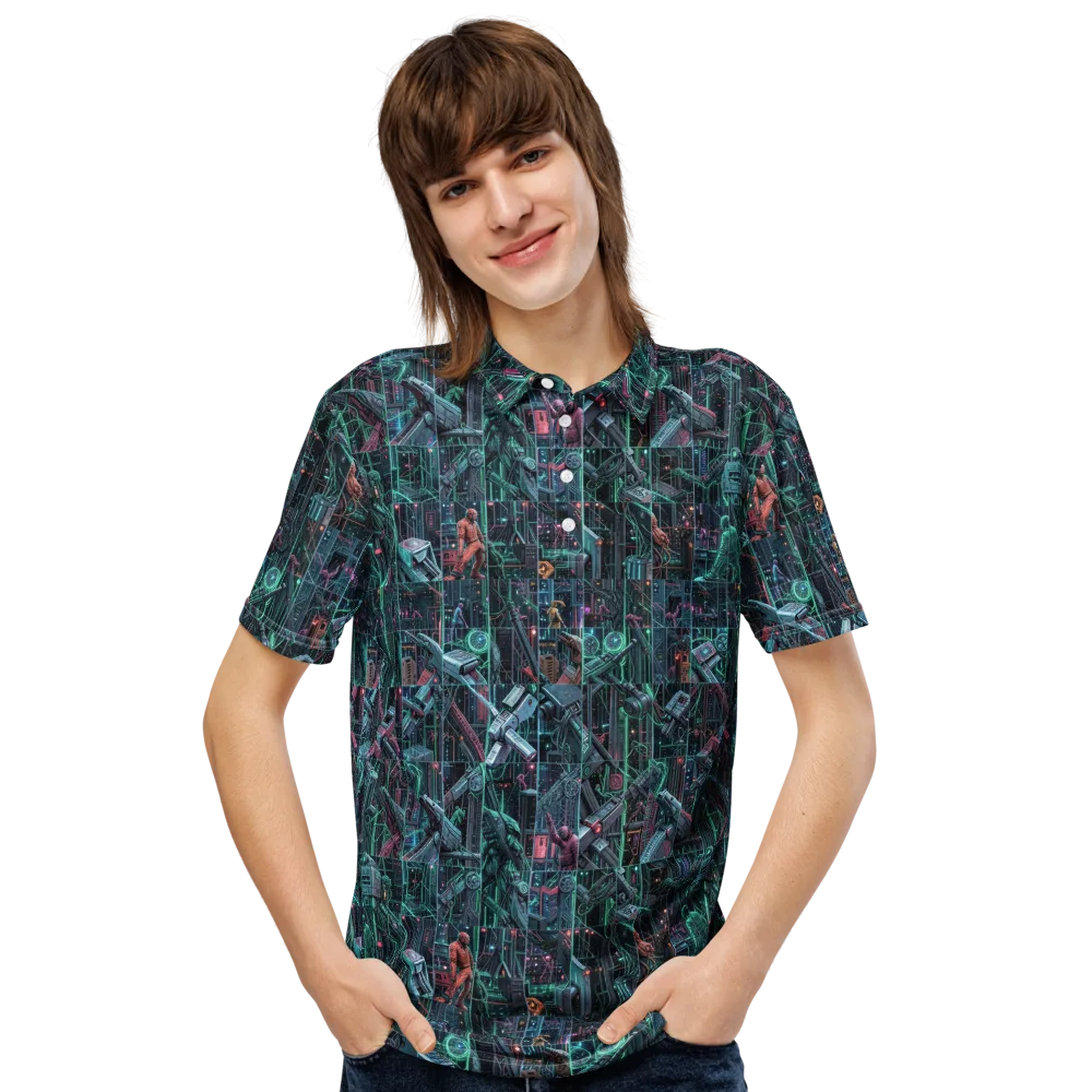 Circuit Nocturne on Men's Slim Fit Polo Shirt — Front