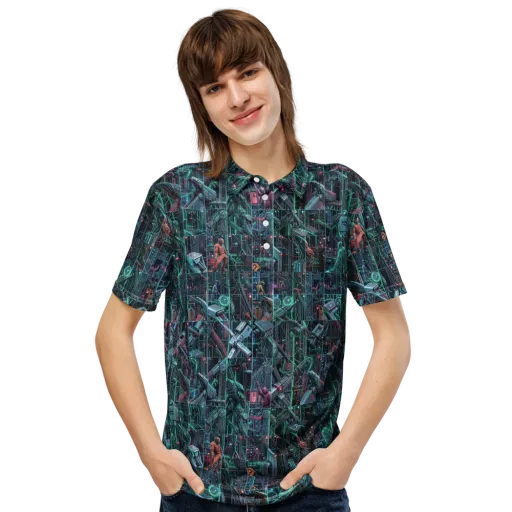 Circuit Nocturne on a Men's Slim Fit Polo Shirt