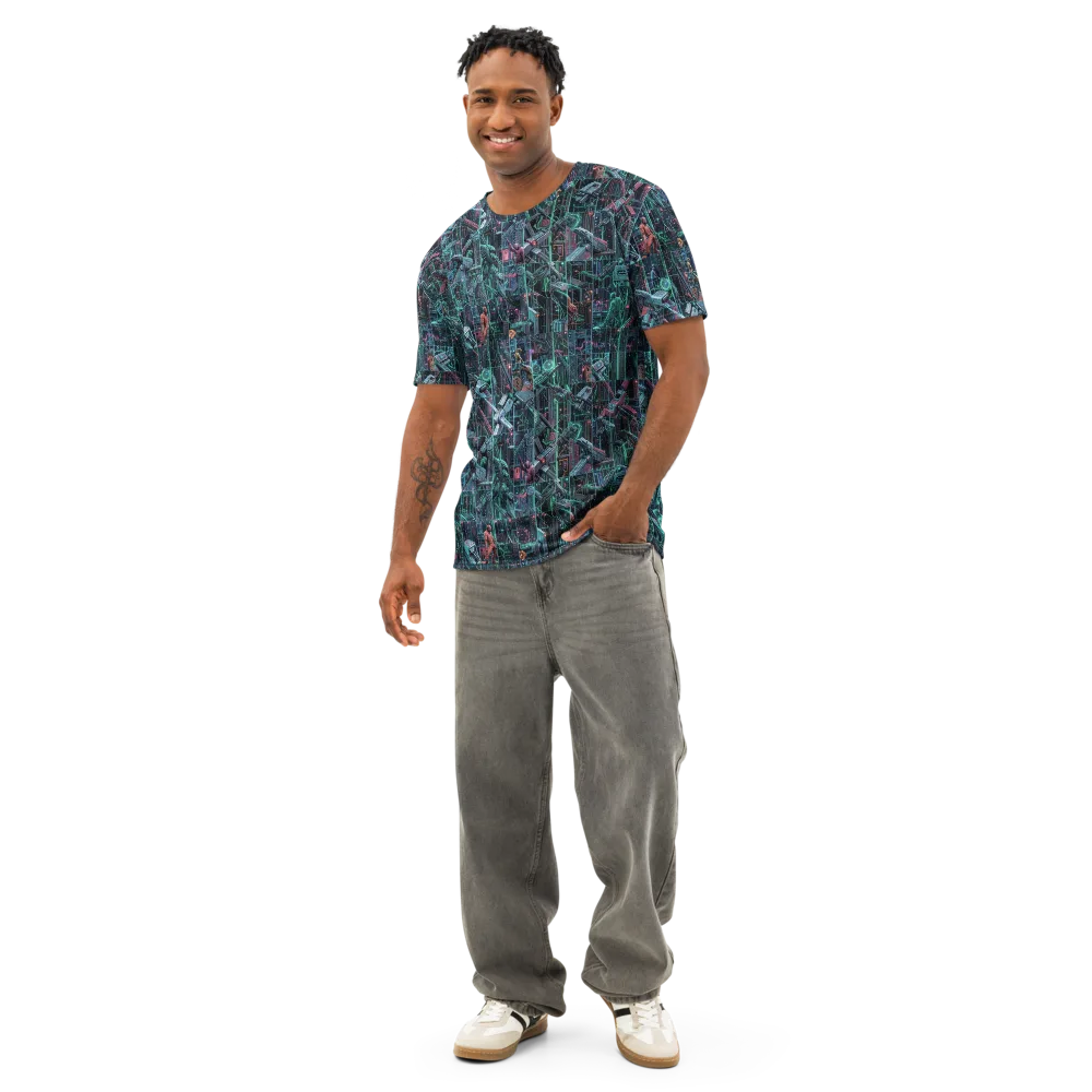Circuit Nocturne on Men's Cotton Crew Neck T-Shirt — Front